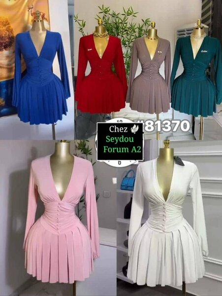 Robe évasée à manches longues