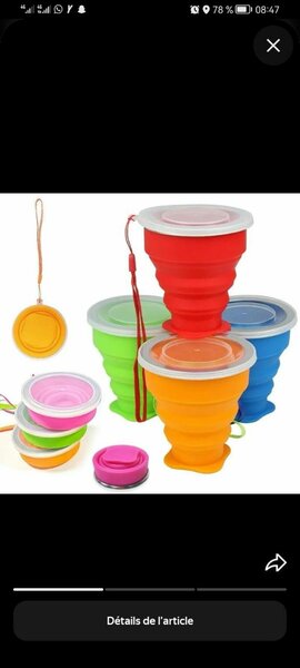 Tasse Pliante de Voyage Colorée