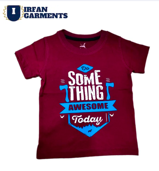 Summer Cotton Jersey Printed Round Neck T-shirt For Boys And Girls 