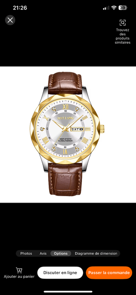 Montre homme cuir luxe