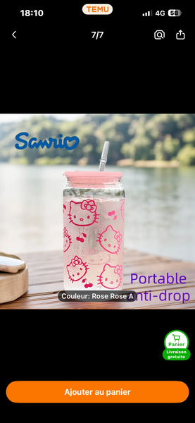 Bouteille Hello Kitty plastiqu