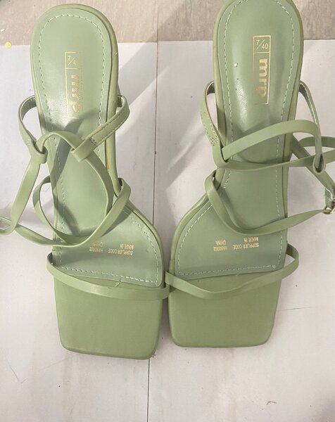 Green strappy heels