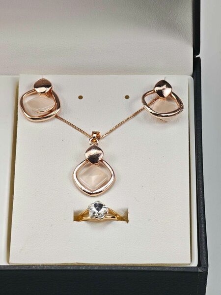 Ensemble montre et bijoux Rose