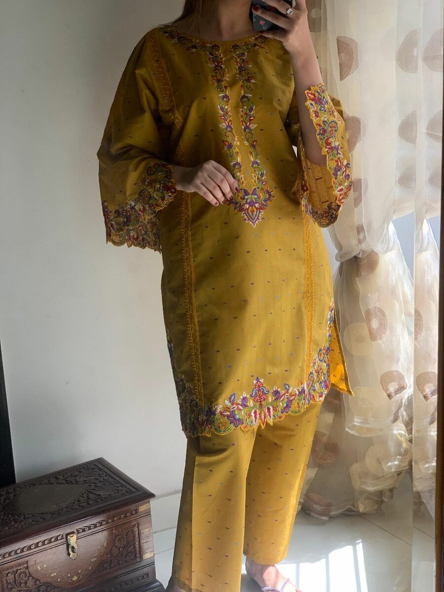 Daily wears Embroided 2 PCs shirt