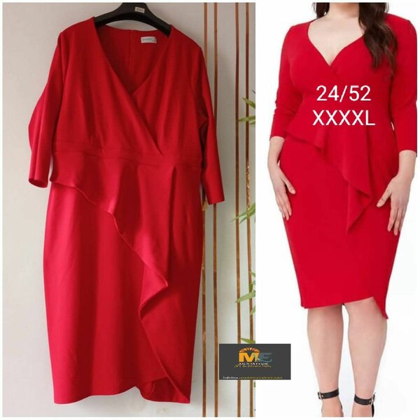 Robe Rouge Élégante Grande Taille
