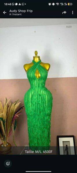 Robe Longue Verte Élegante