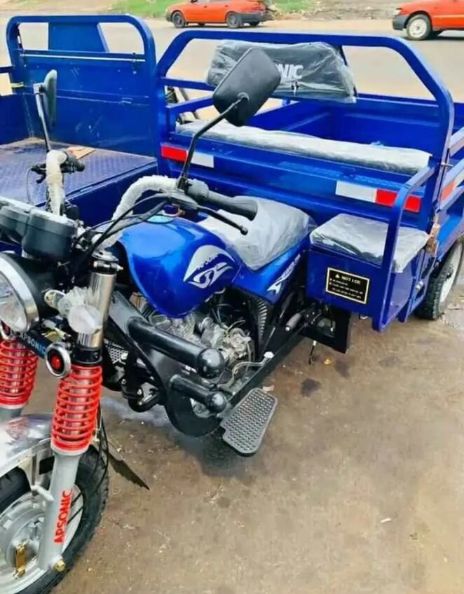 Tricycle Apsonic cargo bleu