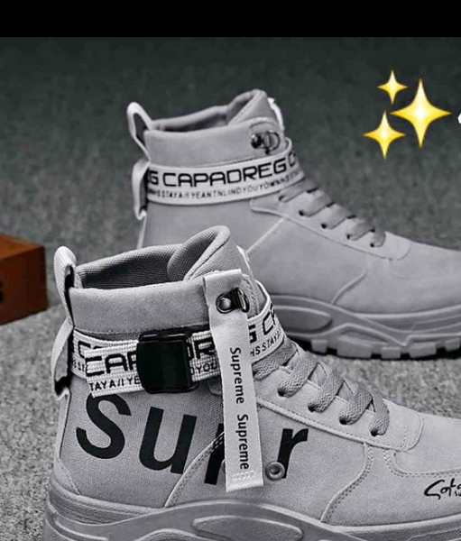Chaussures hautes homme luxe gris