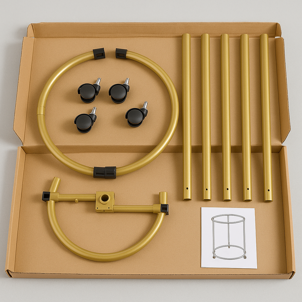 Portant à vêtements doré mobile