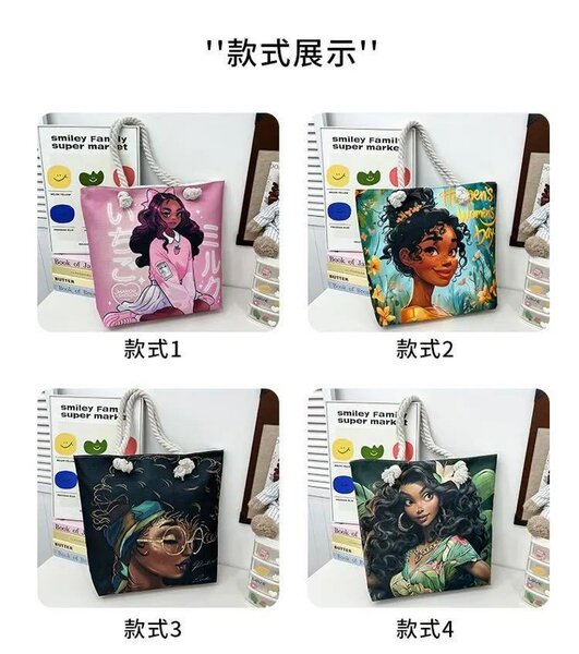 Boho Canvas Tote Bags