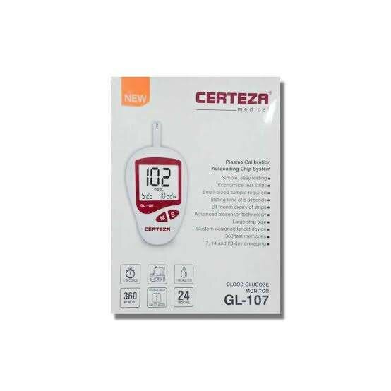 CERTEZA GL 107 GLUCOMETER WITH 10 STRIPS