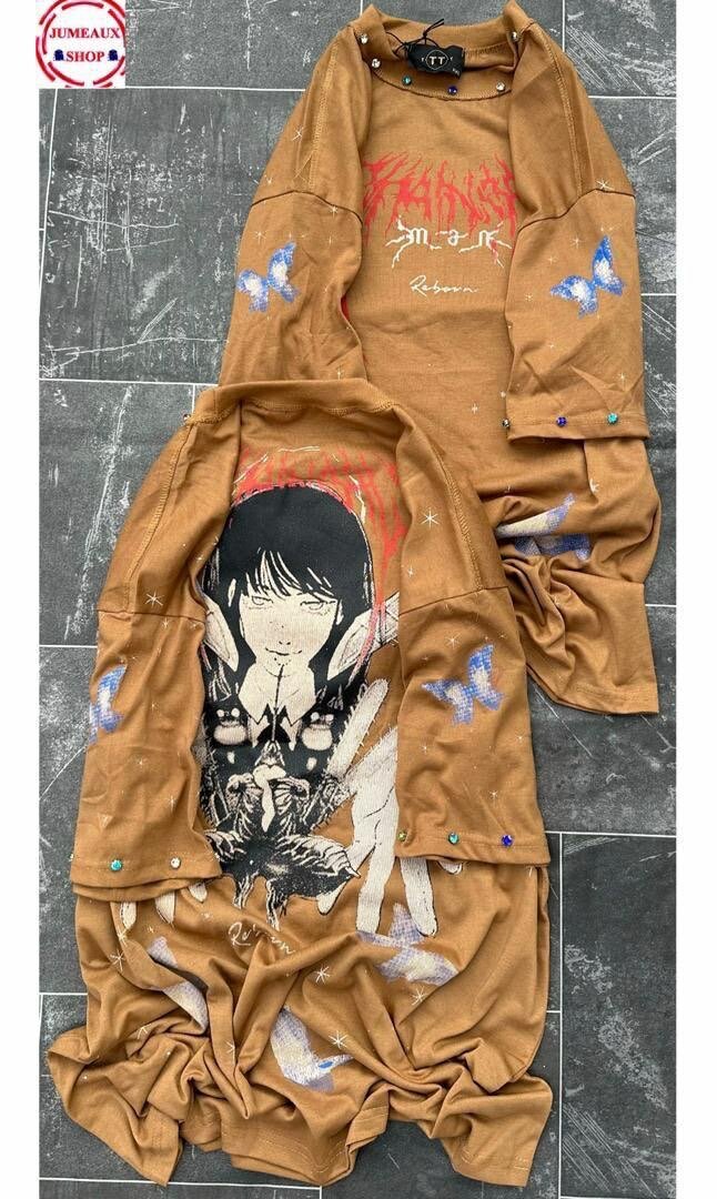 Robe longue à motif papillon