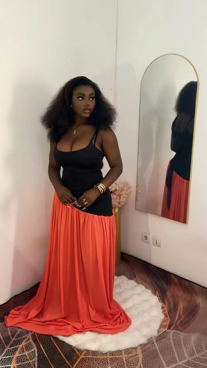 longue robe  fluide orange