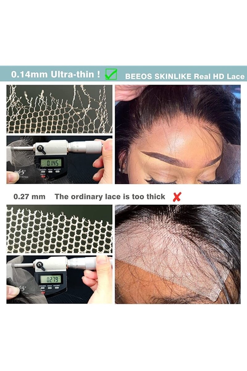 BEEOS Wear and Go 5*5 Skinlike real HD lace closure wig