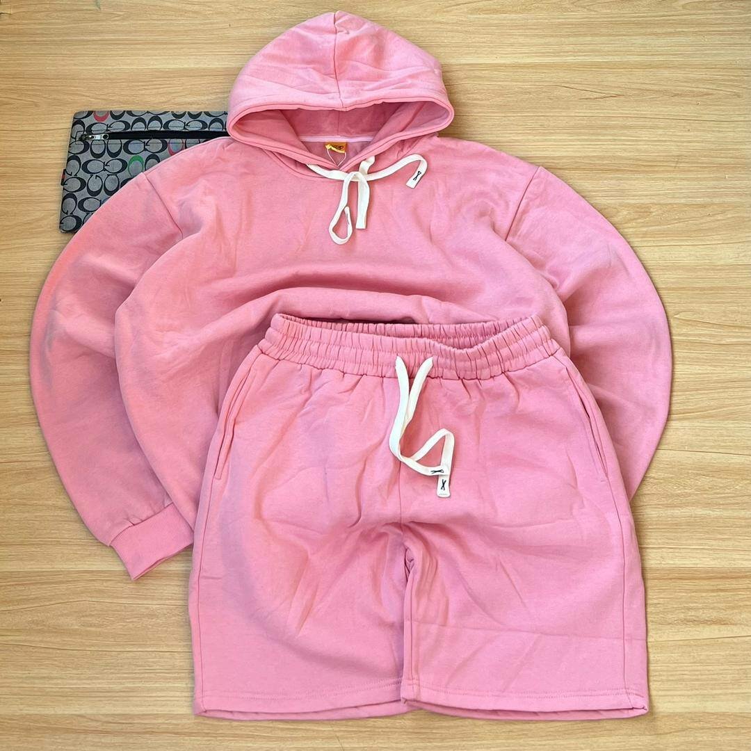 Plain hoodies top and down