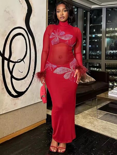 Robe cocktail élégante en dentelle