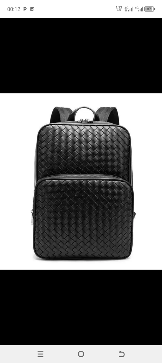 Sac à dos en cuir noir pour homme