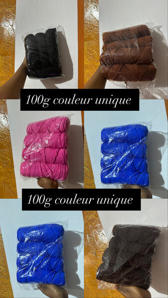 Fil à tricoter 100g couleur