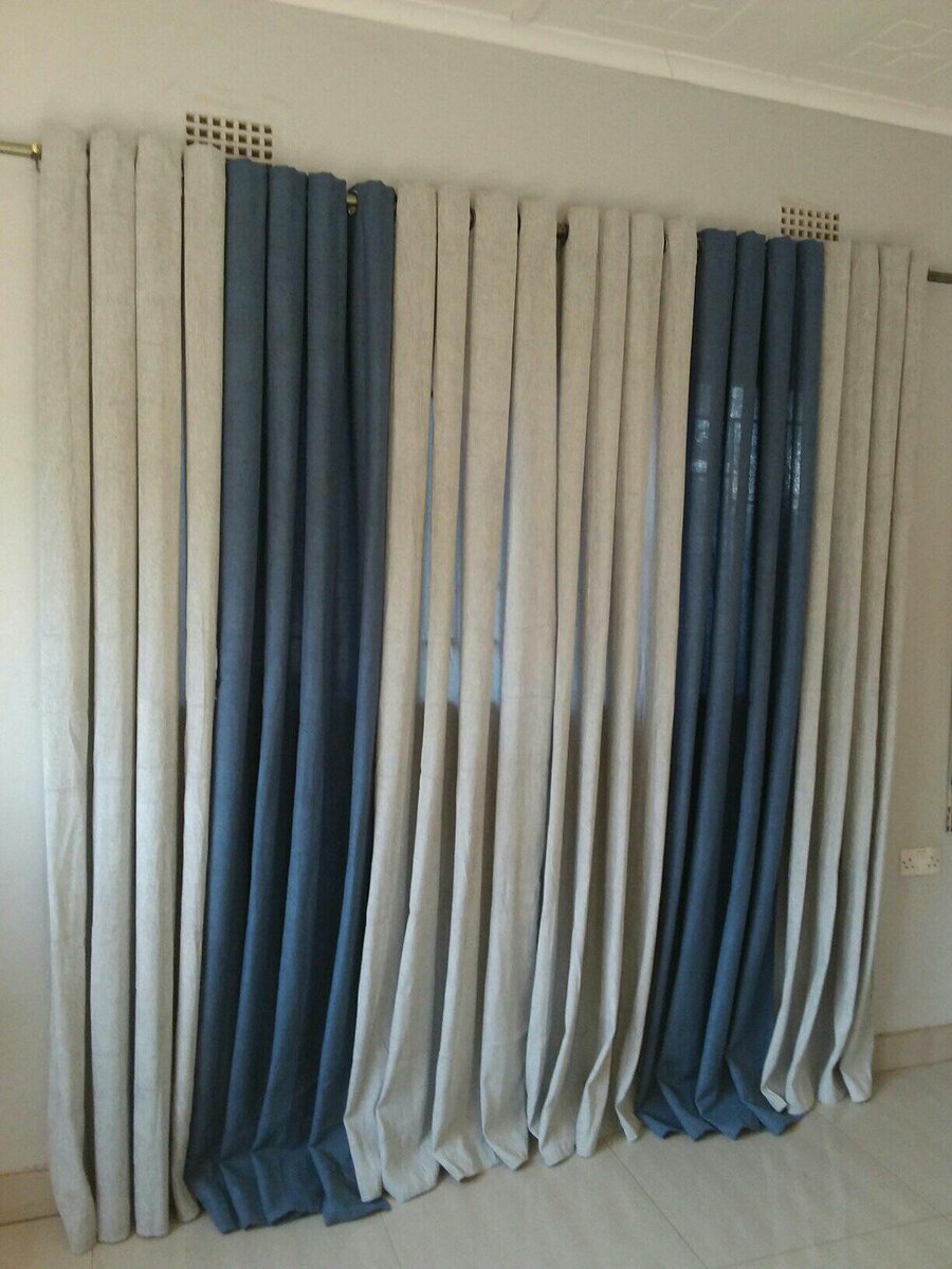 2 drops of curtains gris and blue