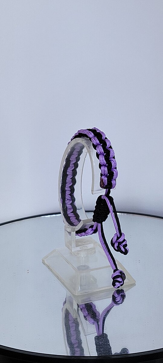 Bracelet tressé violet noir