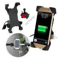 AKE - 360 ADJUSTABLE - MOTORCYCLE MOBILE CHARGER WITH MOUNT