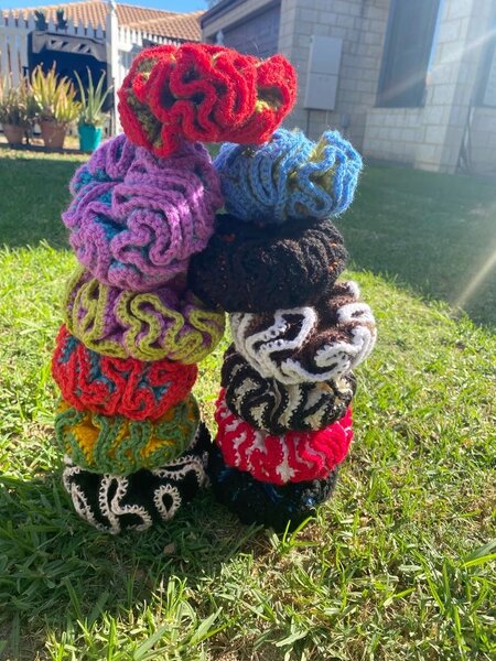 Chouchou en crochet coloré