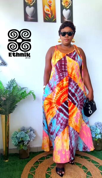 Robe longue à motifs ethniques