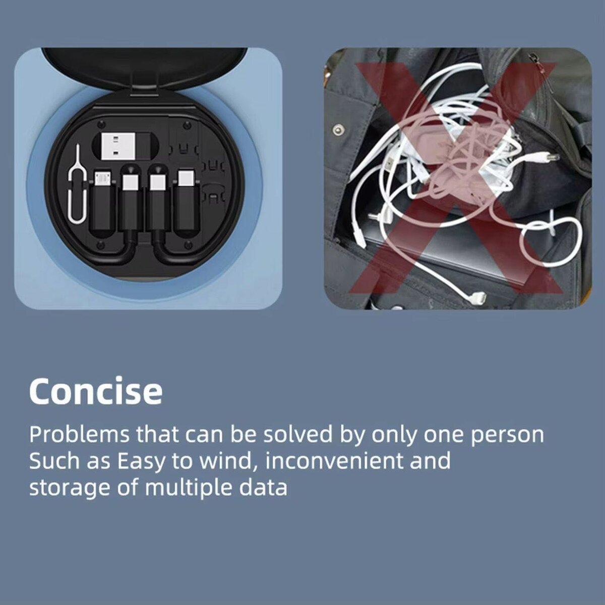 Kit adaptateurs et câbles USB portable