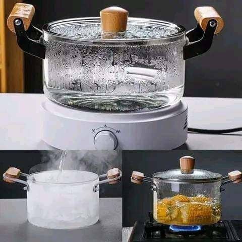 GLASS COOKING POT