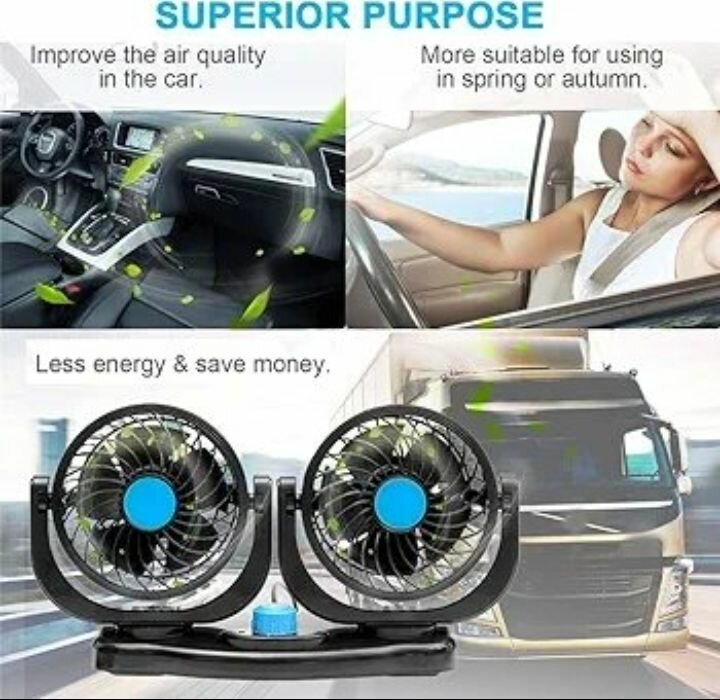 Ventilateur de Voiture Double 360°