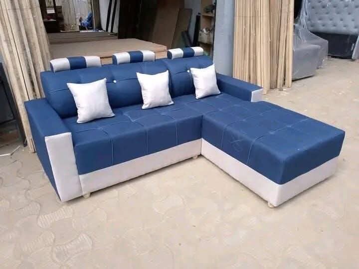 Canapé d'angle modulaire bleu