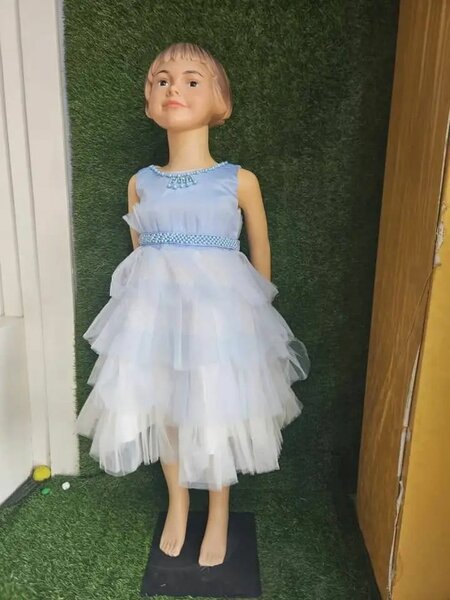 Robe de princesse pour fillette, bleu et blanc