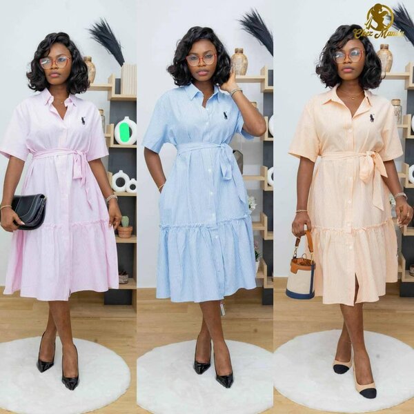 Robe midi élégante ceinturée