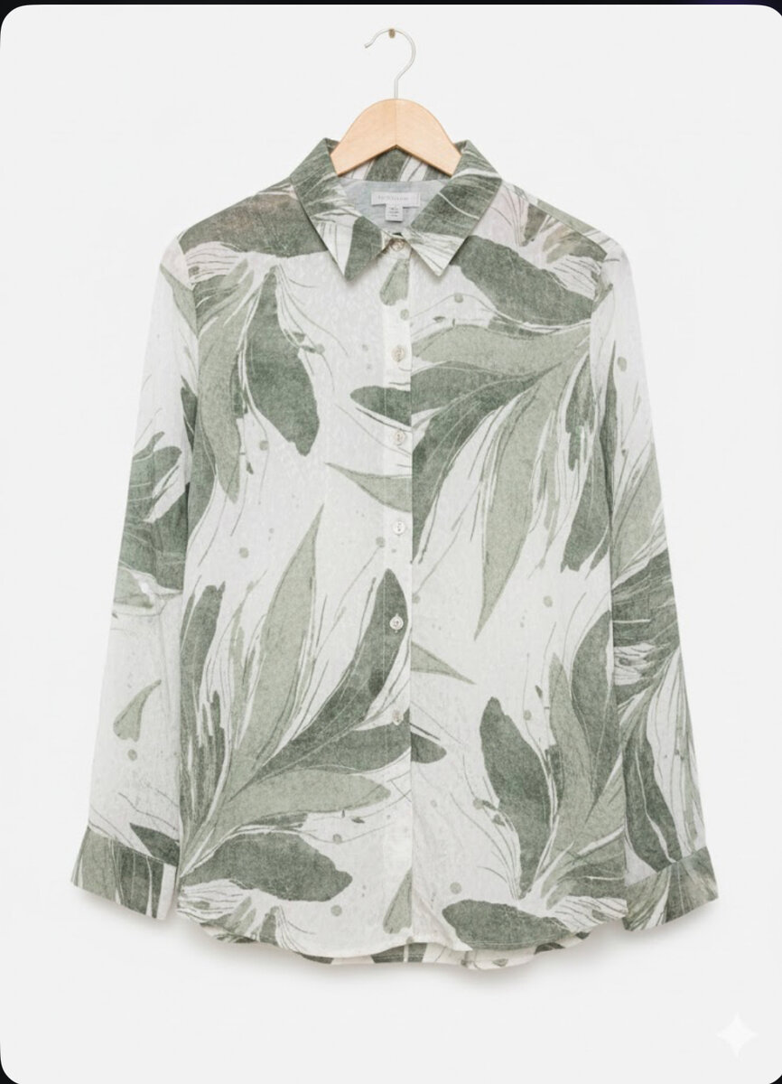 Chemise à imprimé végétal