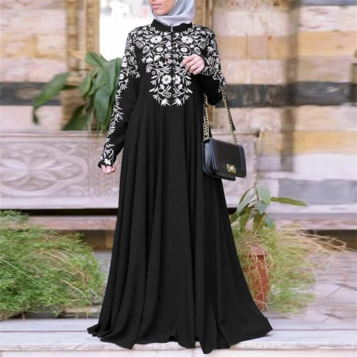 Abaya femme brodée avec hijab