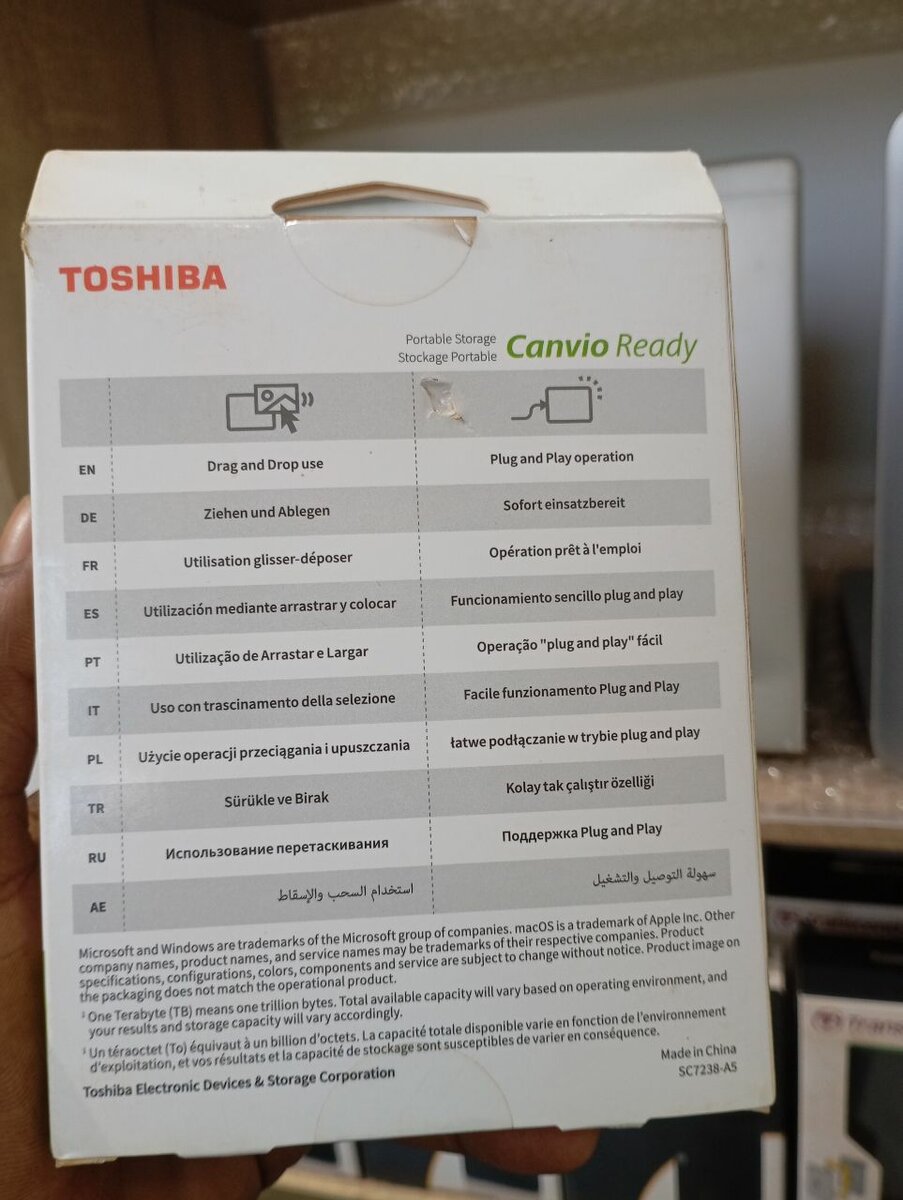 Toshiba External Hard Disk Drive 2TB