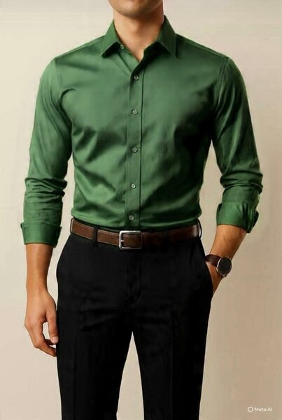 Chemise Verte Classique Homme