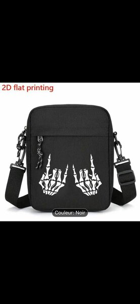 Sac bandoulière design squelettique