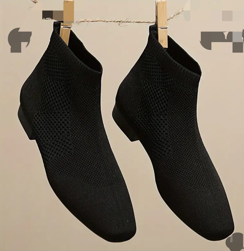 Bottines en tricot noir