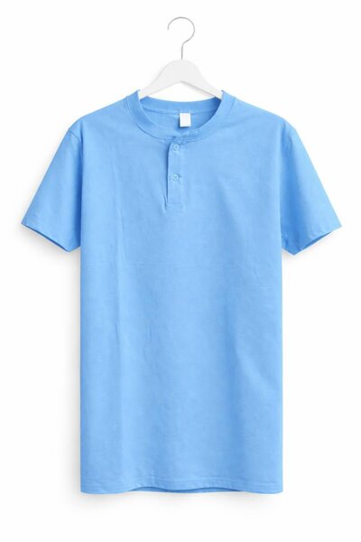 T-Shirt homme Henley manches courtes