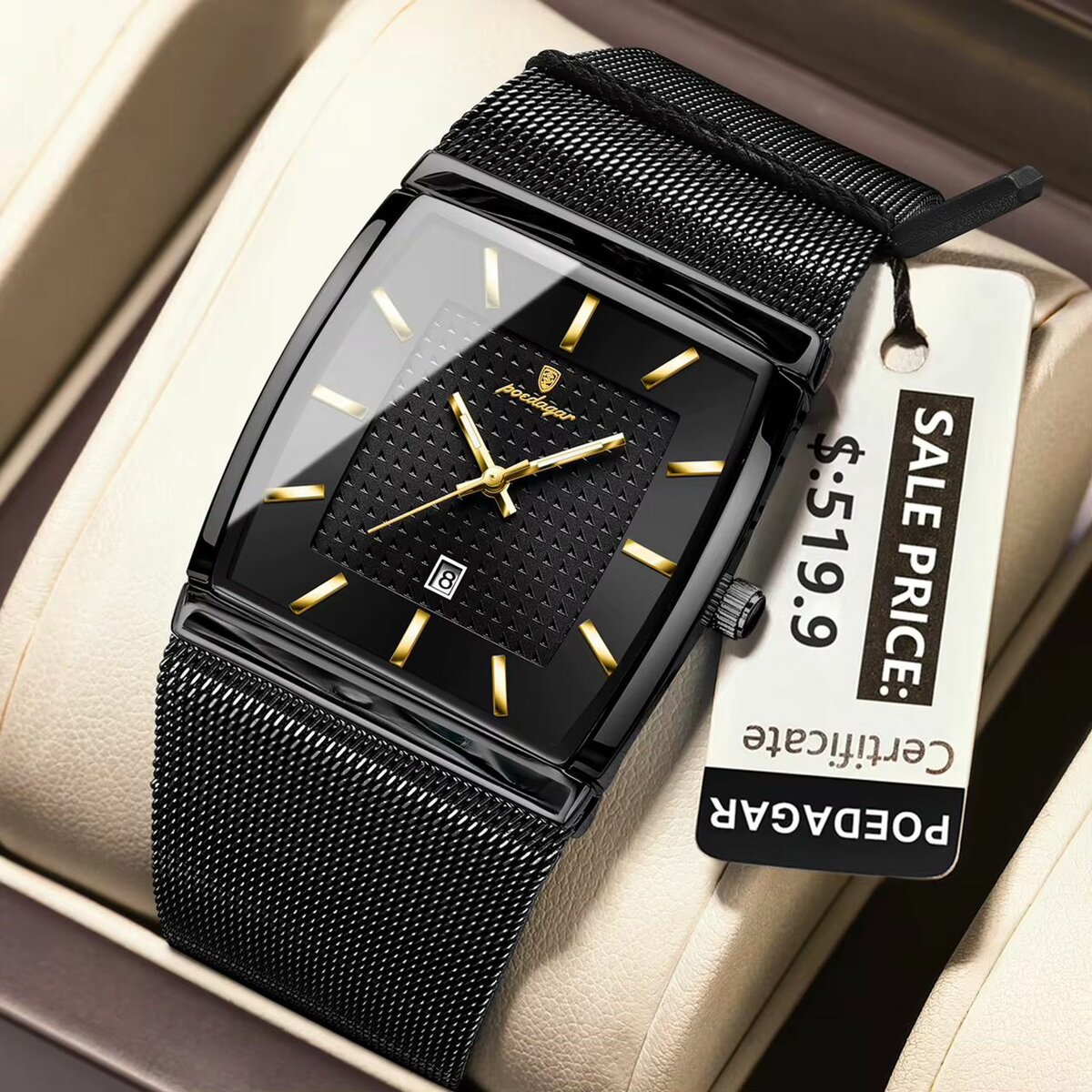 Montre élégante en acier inoxydable