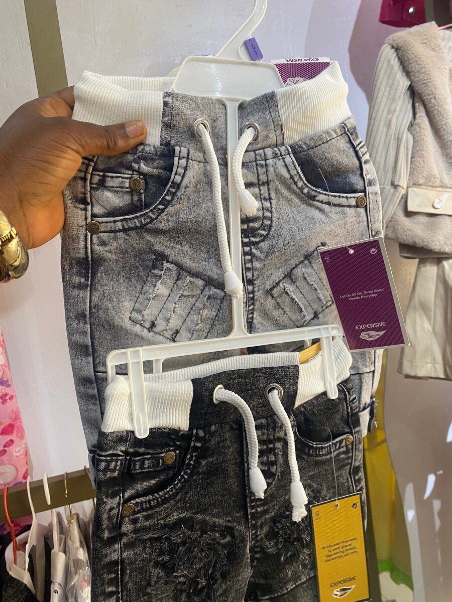 Kids Distressed Denim Joggers