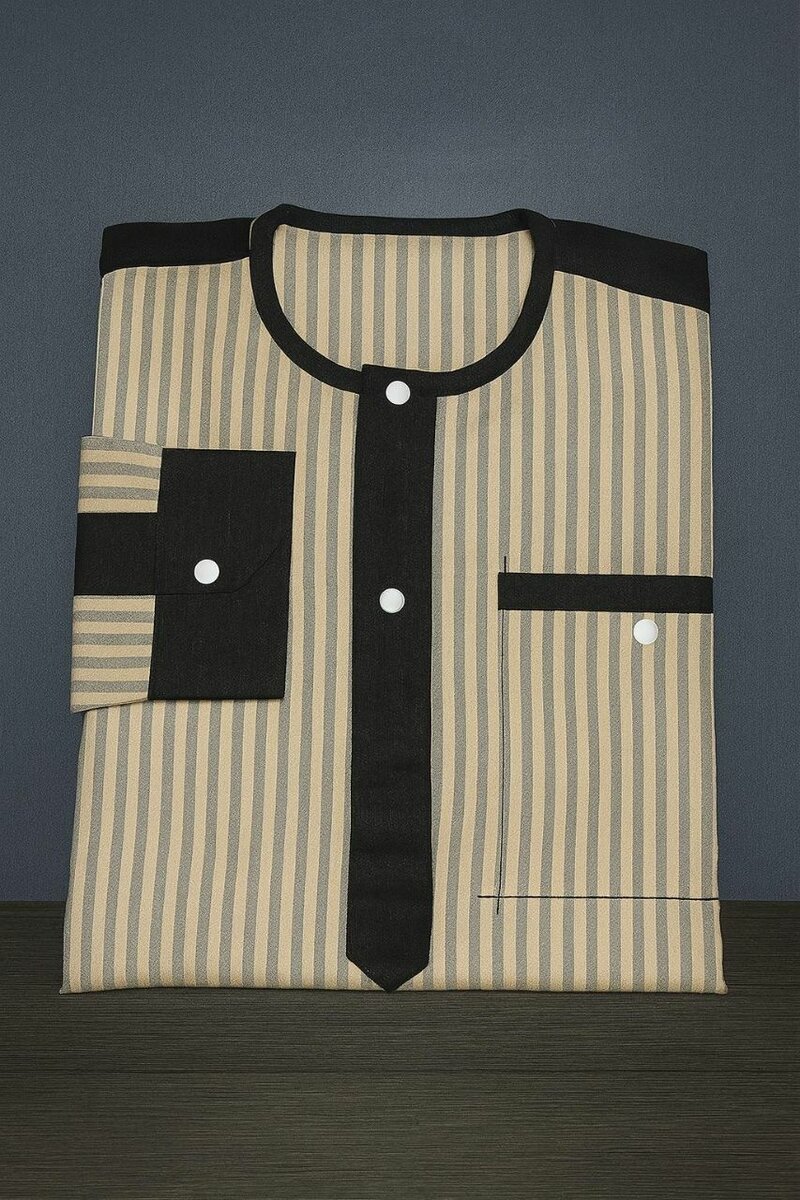 Tunique homme en lin col rond