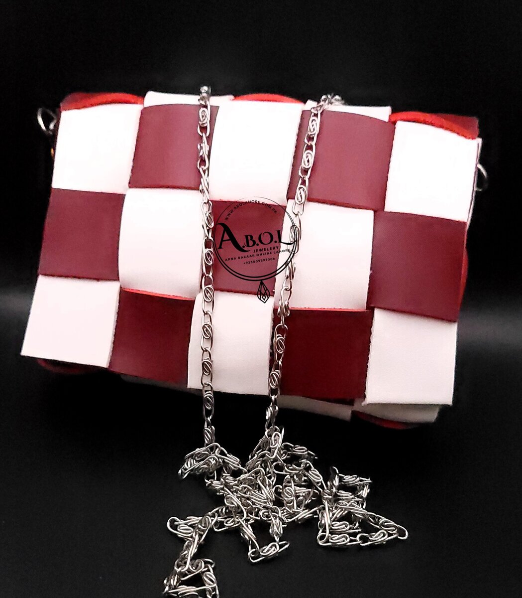 RED&WHITE Kids bag with big chain