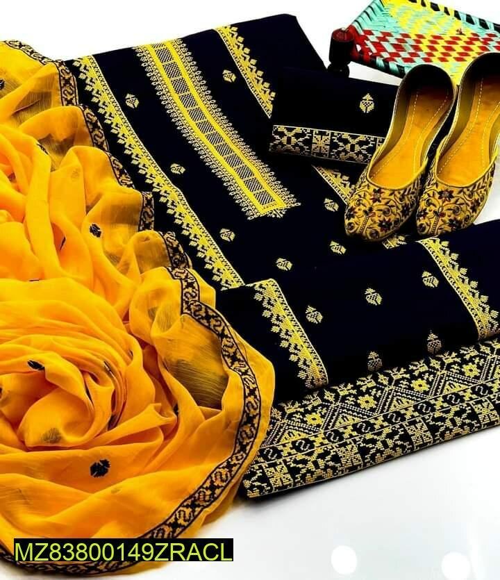 3pc unstitched Cotton suit