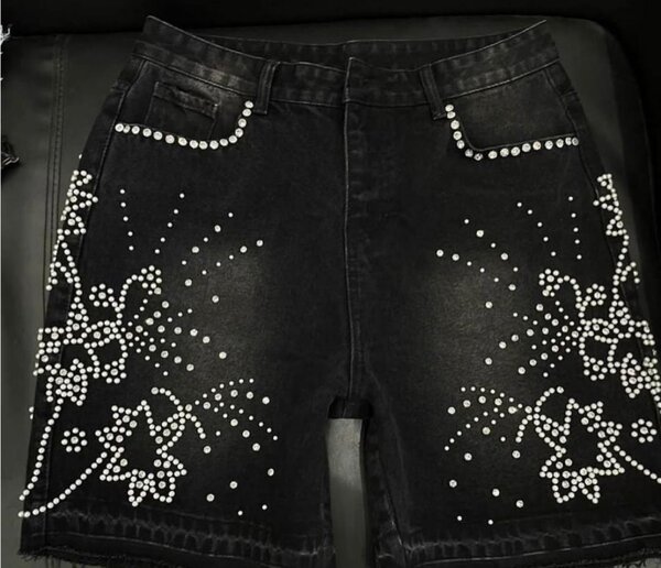 Shorts en jean brodés mode