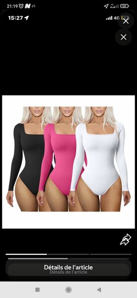 Body femme manches longues