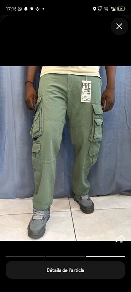Pantalon cargo vert homme