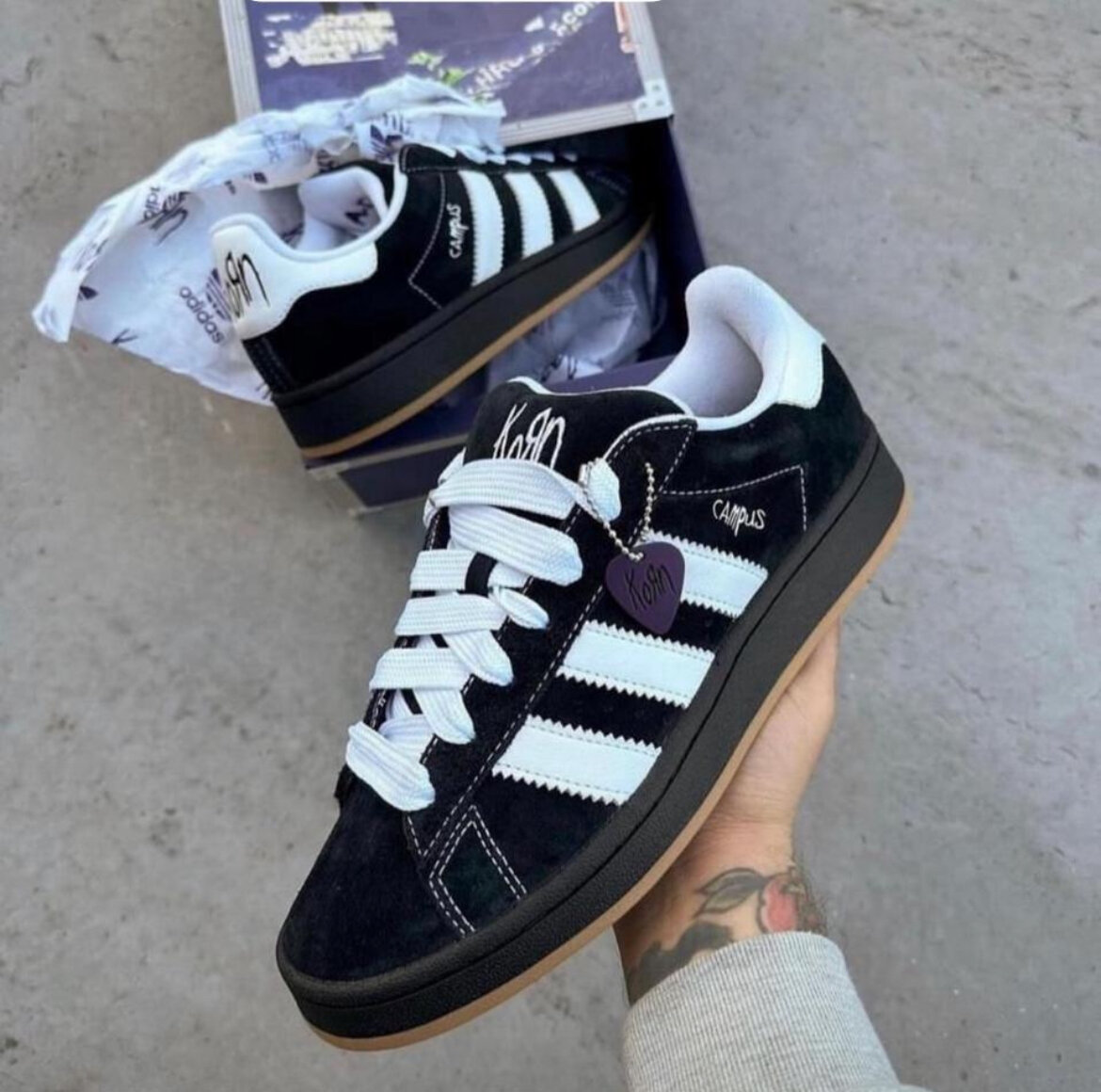 Baskets noires Adidas Campus