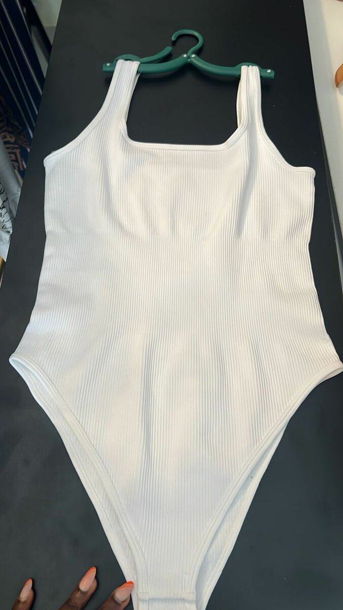 Body suit gainé coton blanc